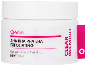 Nextbeau~Обновляющий крем для проблемной кожи с AHA и BHA кислотами~Clear Blemish