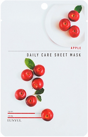 EUNYUL~Увлажняющая тканевая маска с экстрактом яблока~Apple Daily Care Sheet Mask